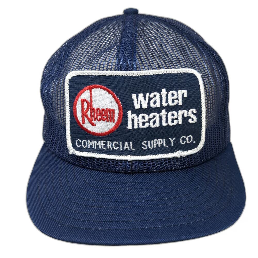Young An Trucker Hat Blue One Size Rheem Water Heaters Commercial Supply Vintage